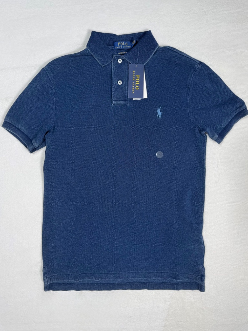 NWT Polo Ralph Lauren Men's S Indigo Blue Mesh Cotton Polo Shirt